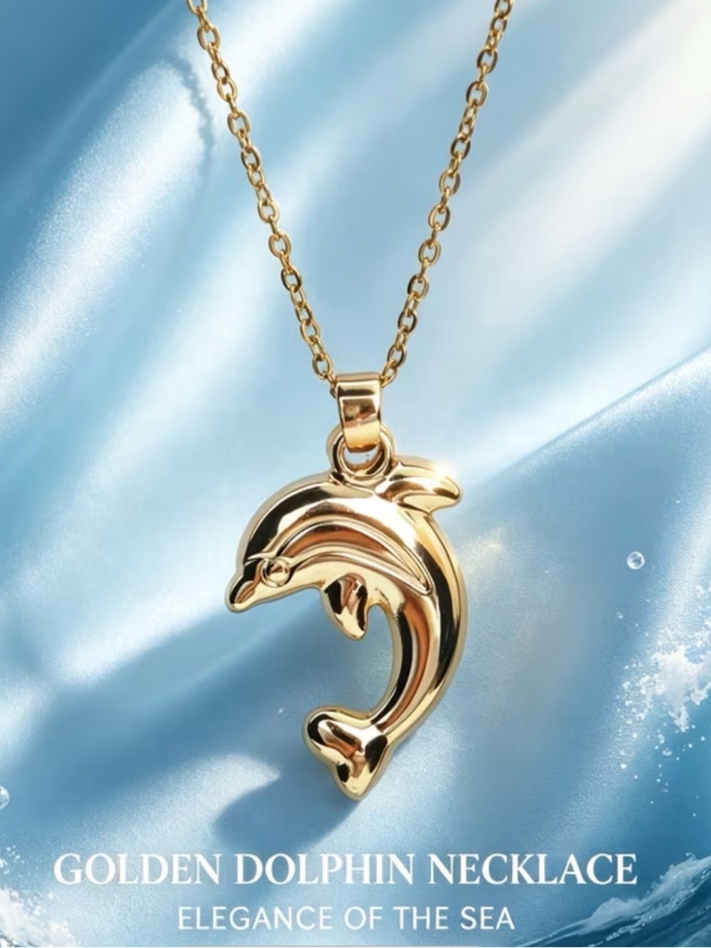 Golden Dolphin Necklace - Gold Dolphin Pendant Women Jewelry